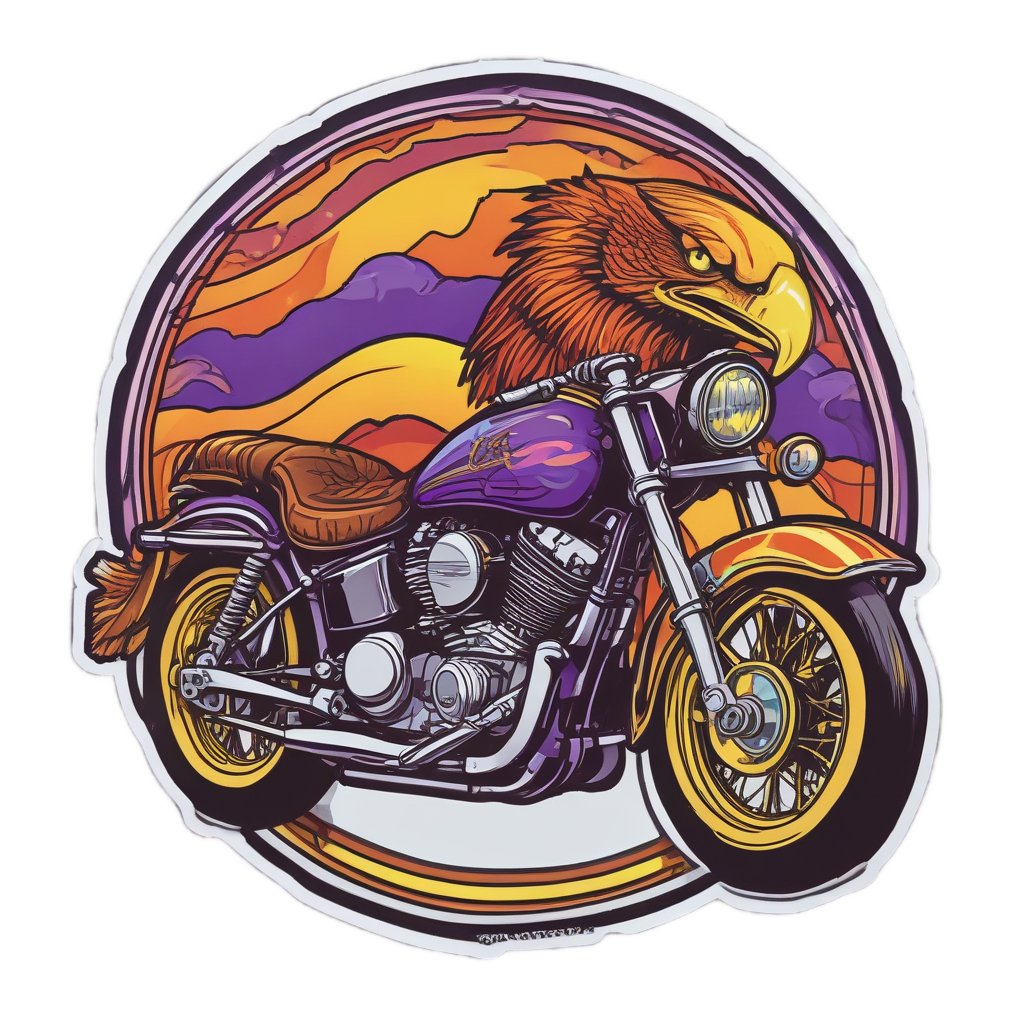 Neon Flame Eagle — motorcycles stickers