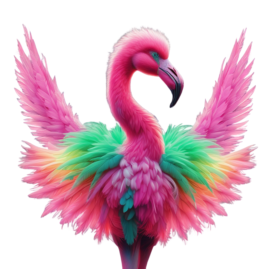Neon Flamingo Ballerina — birds stickers