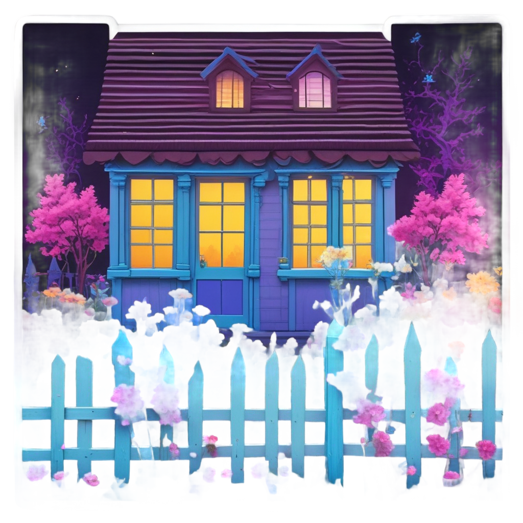 Neon Flower Garden — cottage scenes stickers