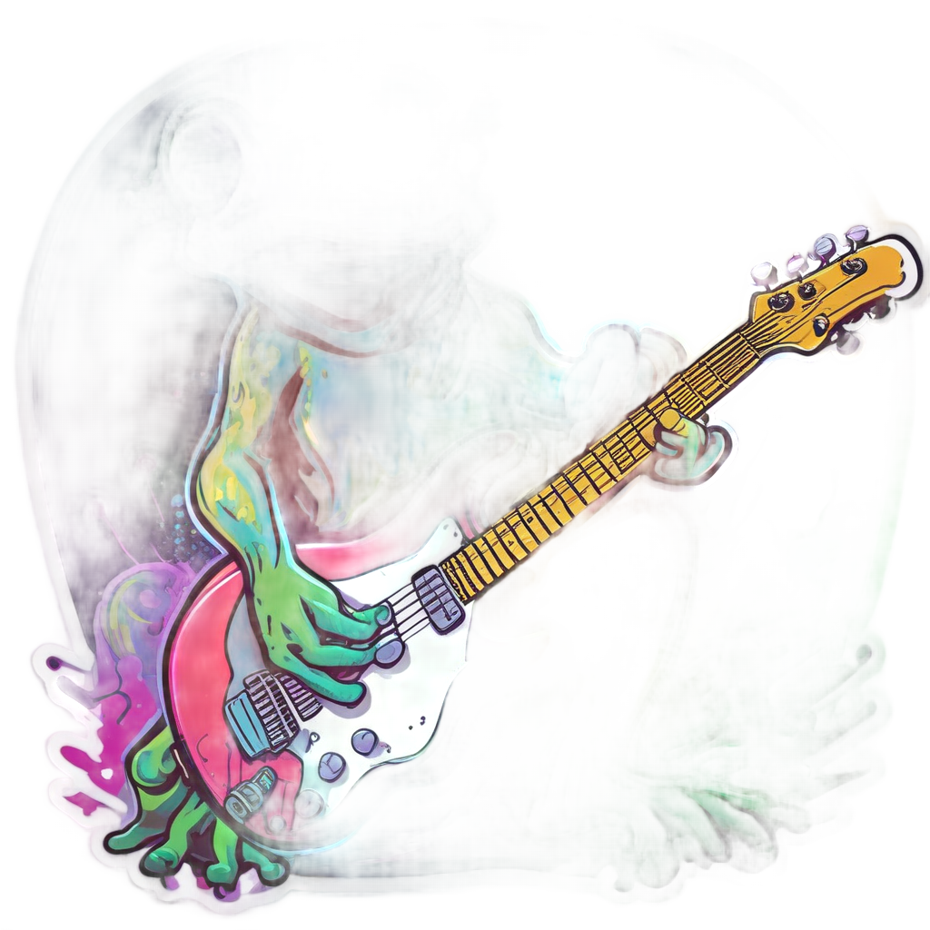 Neon Frog Rockstar — music stickers