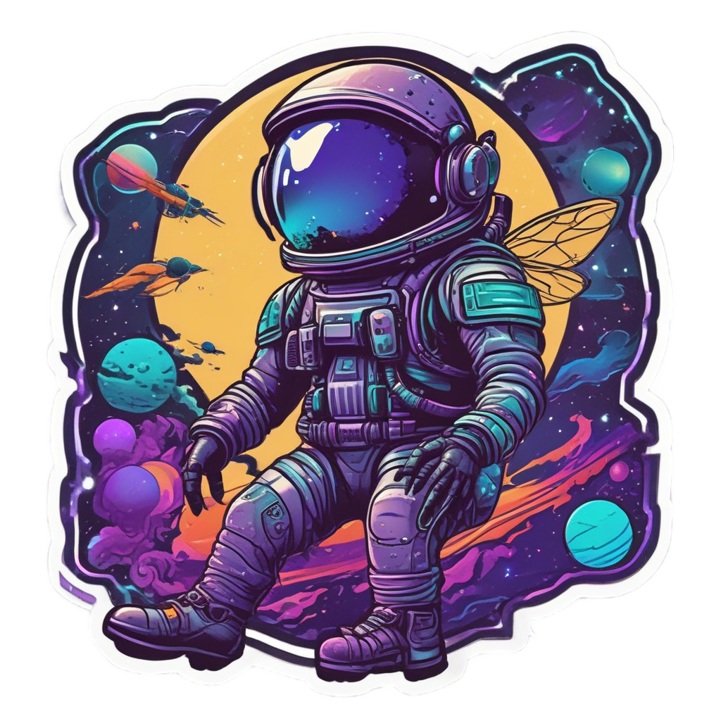 Neon Galactic Explorer — insects stickers