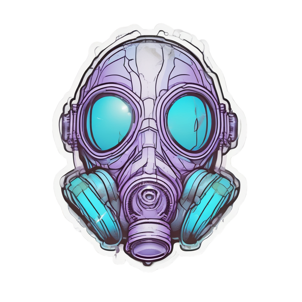 Neon Gas Mask Cry — gas mask stickers