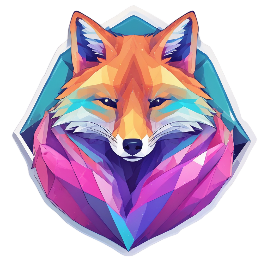 Neon Geometric Fox Dream — geometric stickers
