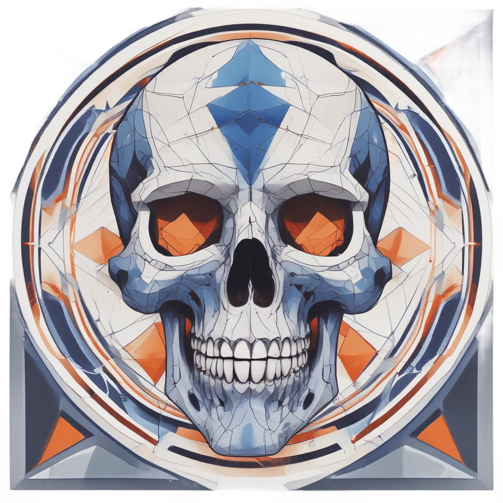Neon Geometric Skull — geometric stickers