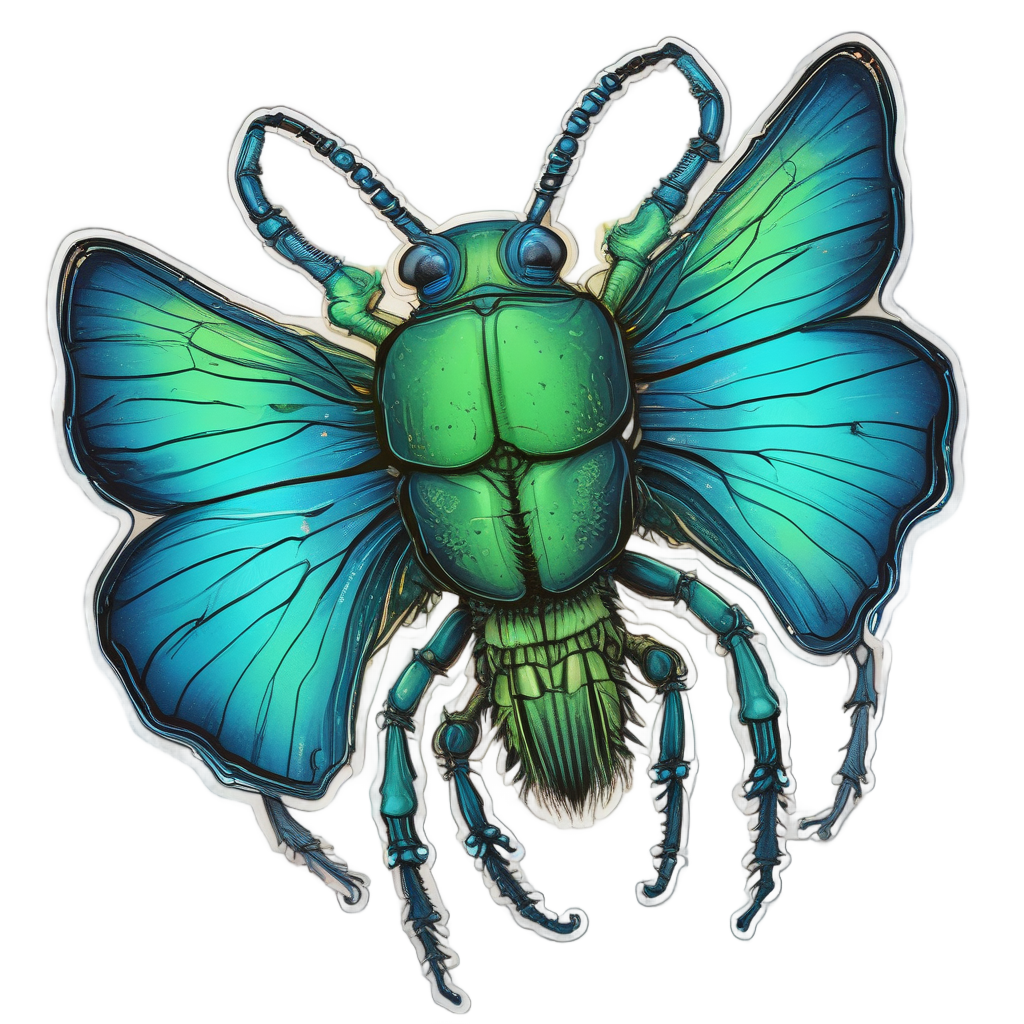 Neon Goliath Ascending — insects stickers