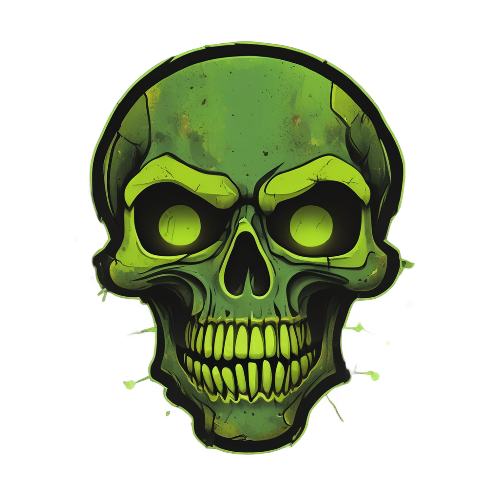 Neon Grim Reaper Skull — biohazard stickers