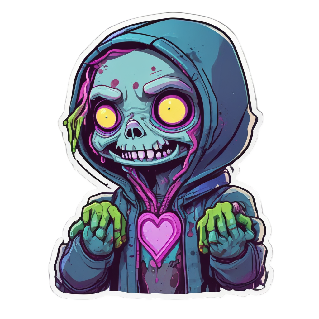 Neon Heart Throb — horror stickers