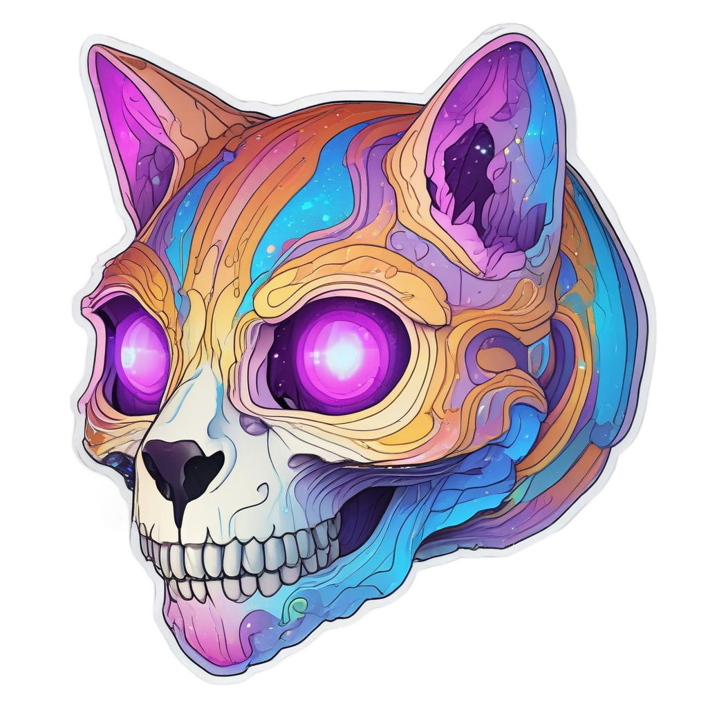 Neon Holo Hologram — cat stickers