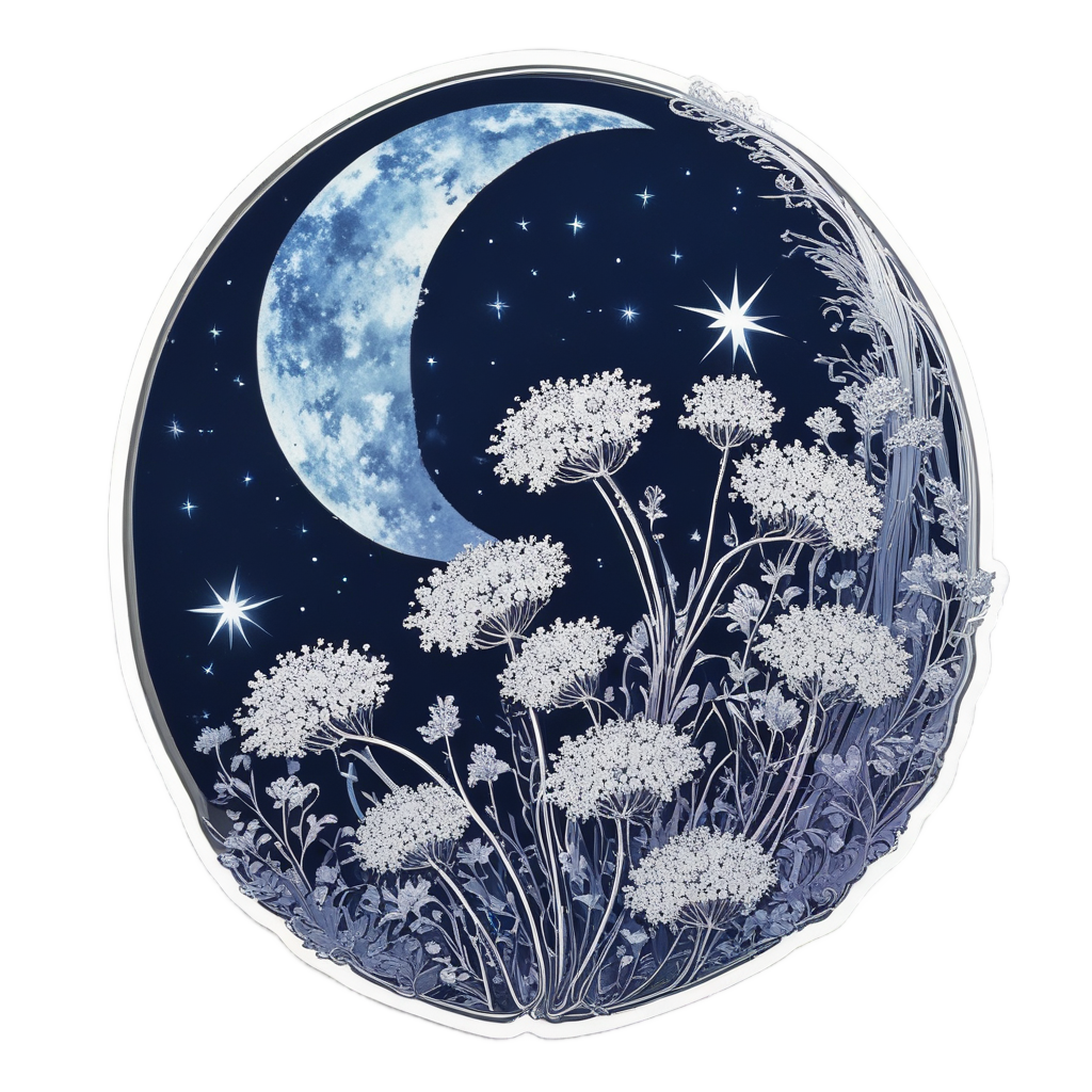 Neon Lace Moon — wildflowers stickers