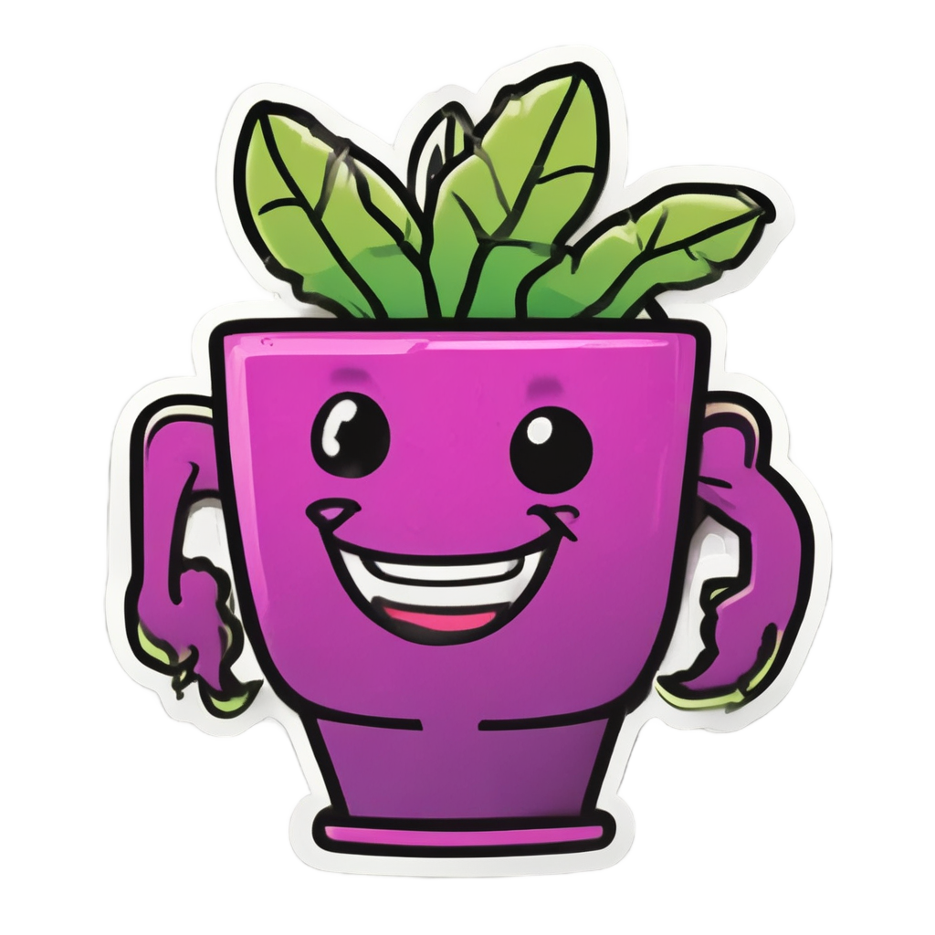 Neon Leaf Wiggle — plant parent stickers