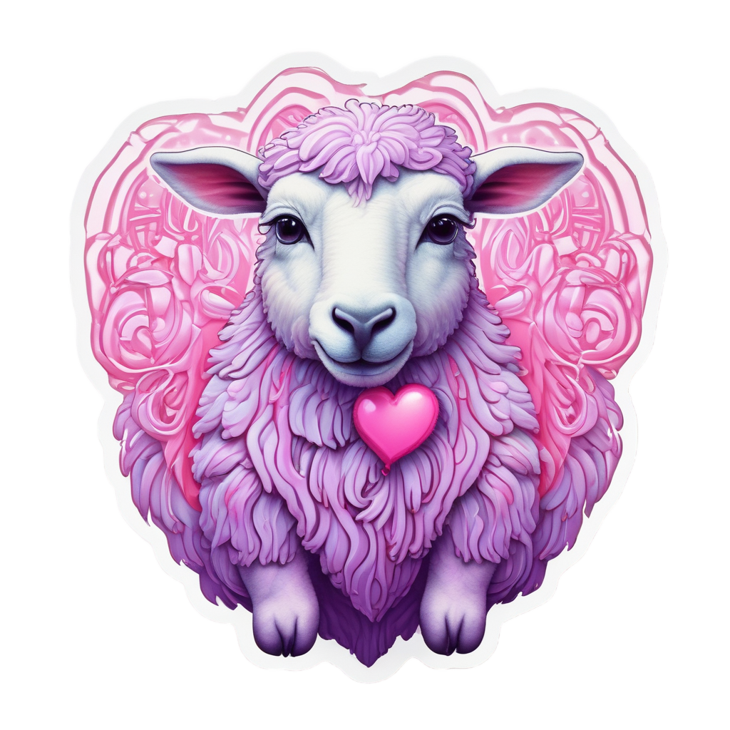 Neon Love Lamb — farm nursery stickers