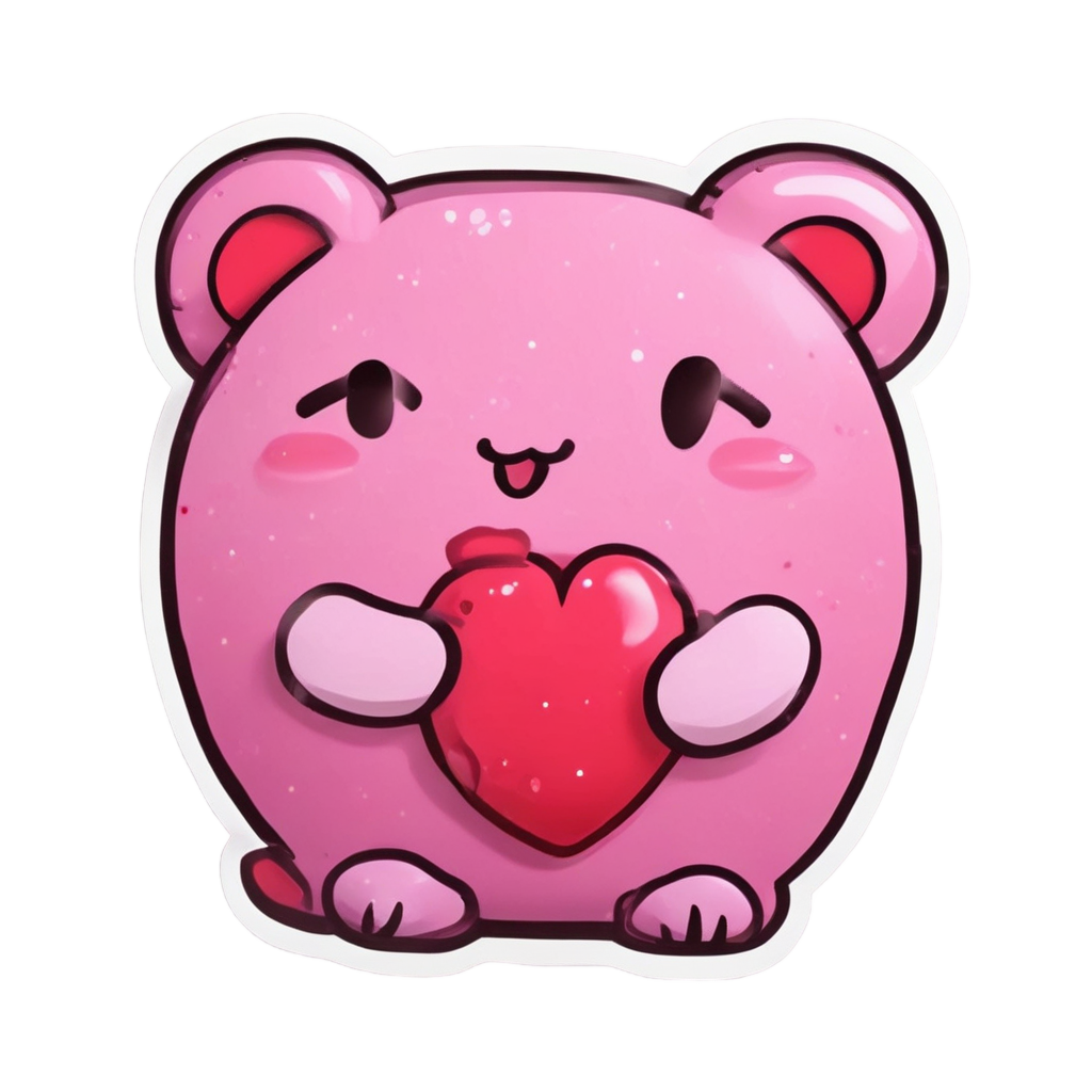 Neon Mochi Heart — pastel blobs stickers