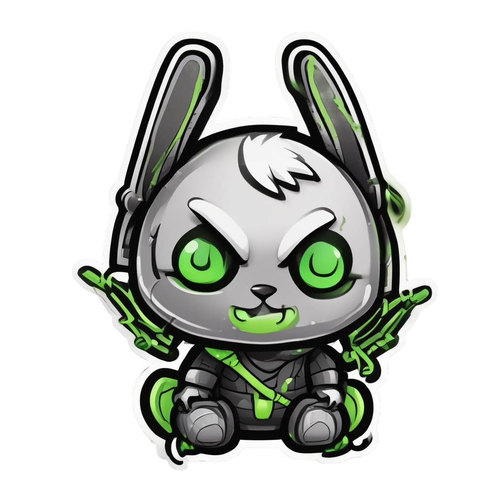 Neon Ninja Stealth — kawaii animals stickers