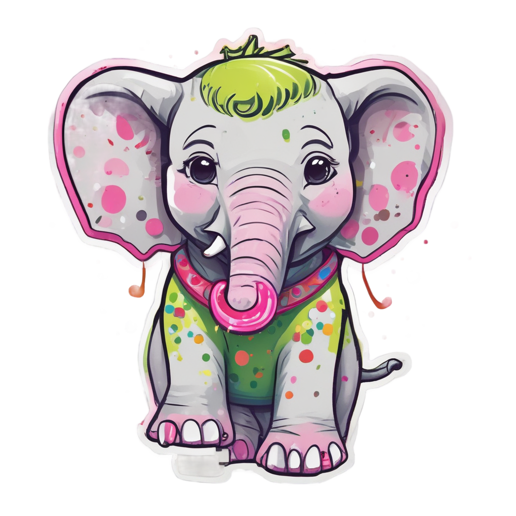 Neon Party Popper — safari nursery stickers
