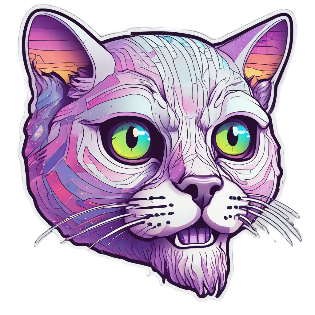 Neon Pet Skull — cat stickers