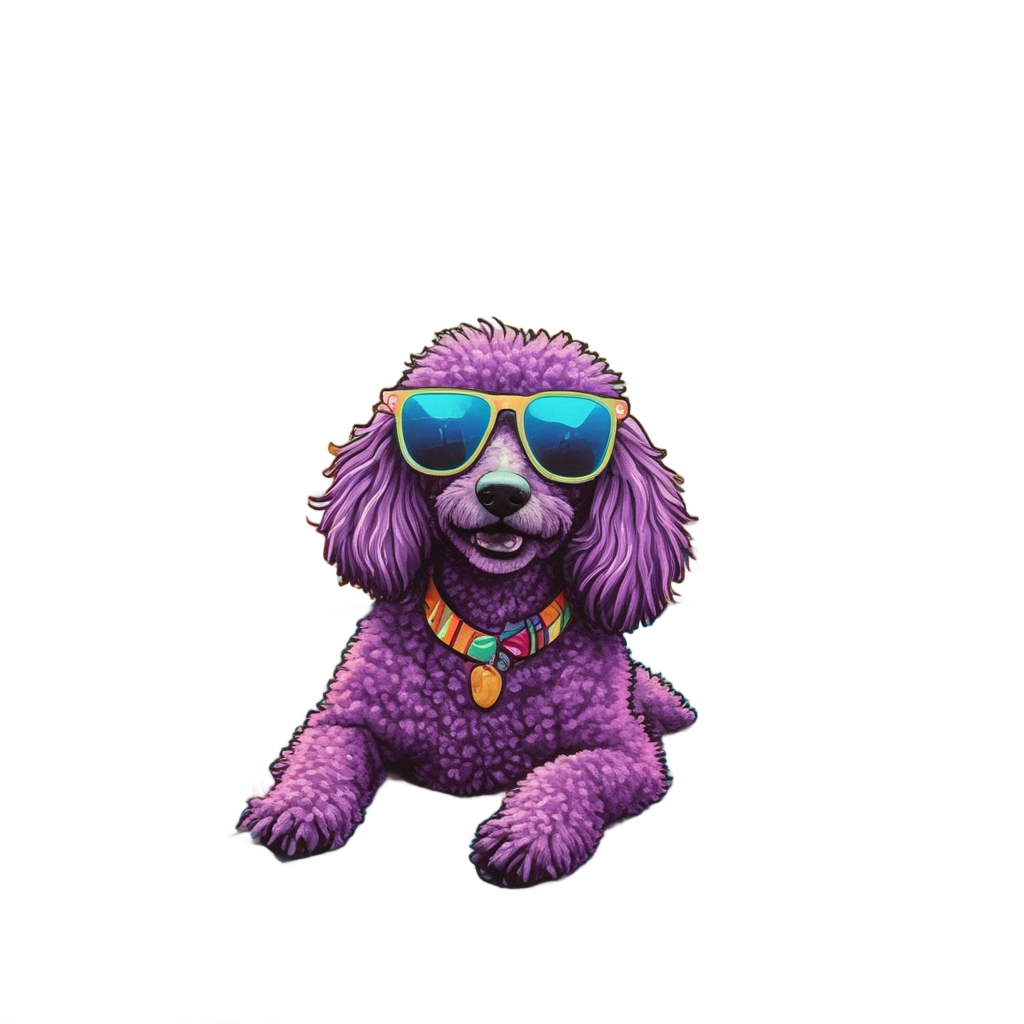 Neon Poodle Beach — dogs stickers