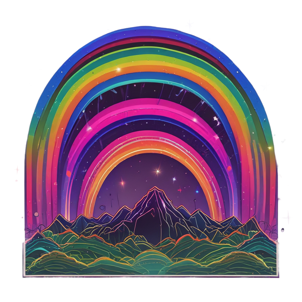 Neon Prism Rainbow Arc — boho nursery stickers