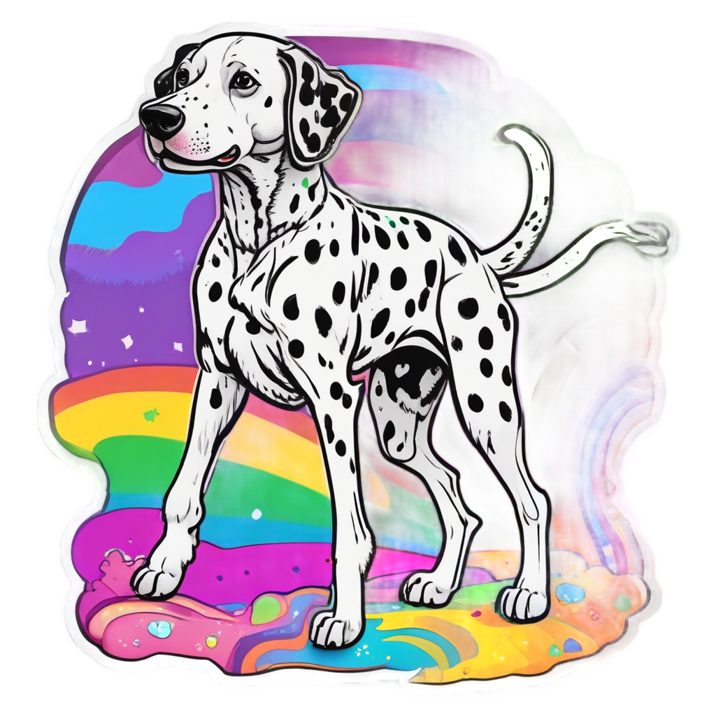Neon Rainbow Dalmatian — rainbow stickers