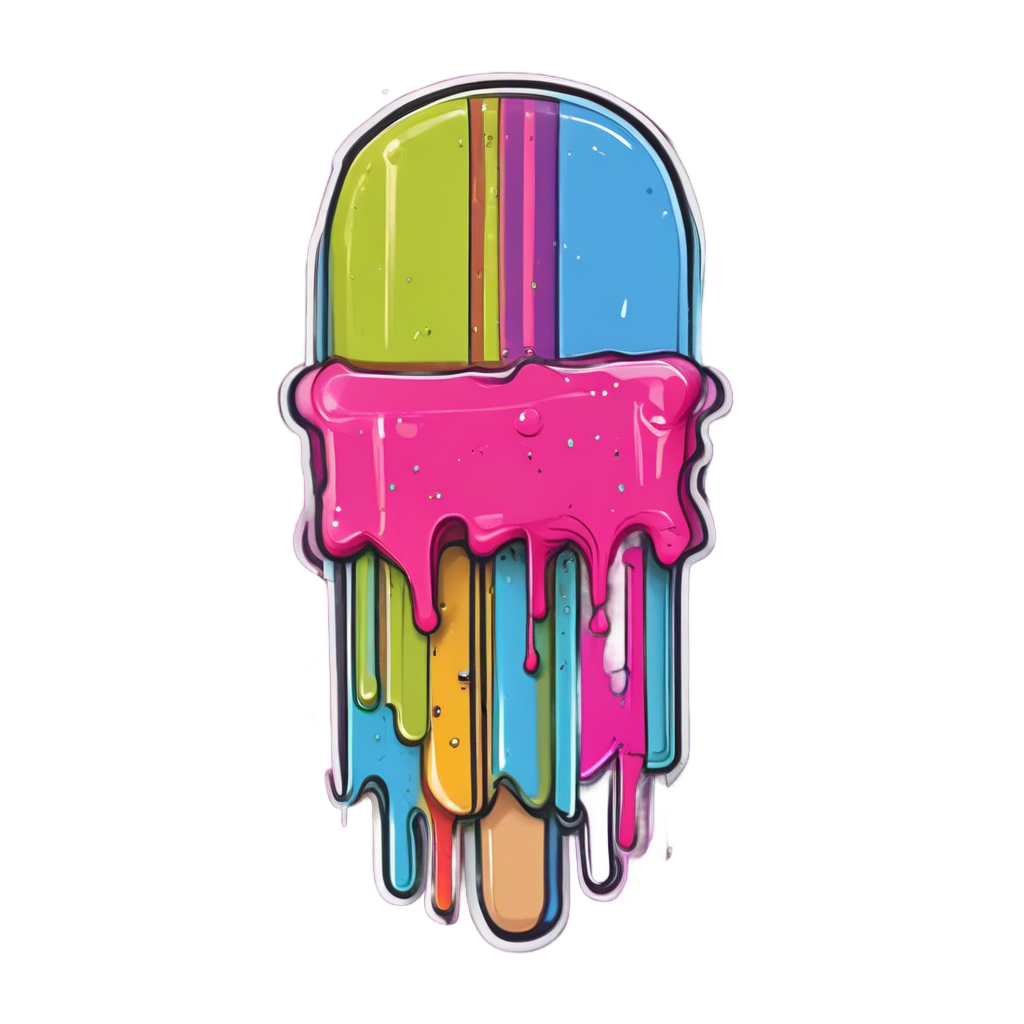 Neon Rainbow Popsicle — celestial stickers
