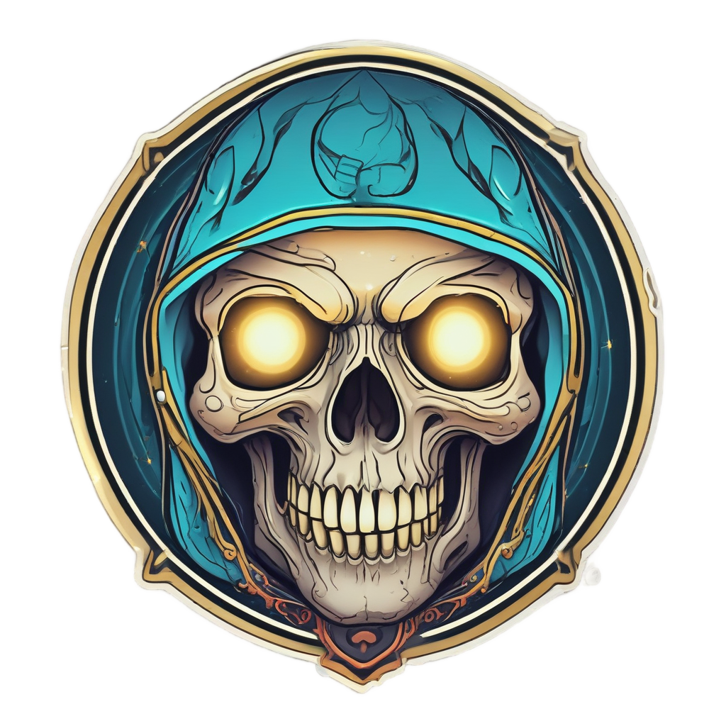 Neon Reaper in Lantern Cape — reaper skull stickers