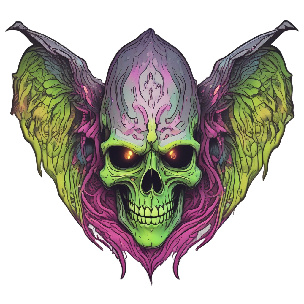 Neon Reaper Skull Wings — reaper skull stickers