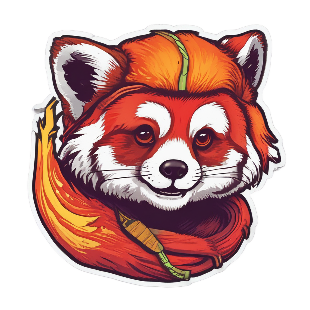 Neon Red Panda Firefighter — wildlife stickers