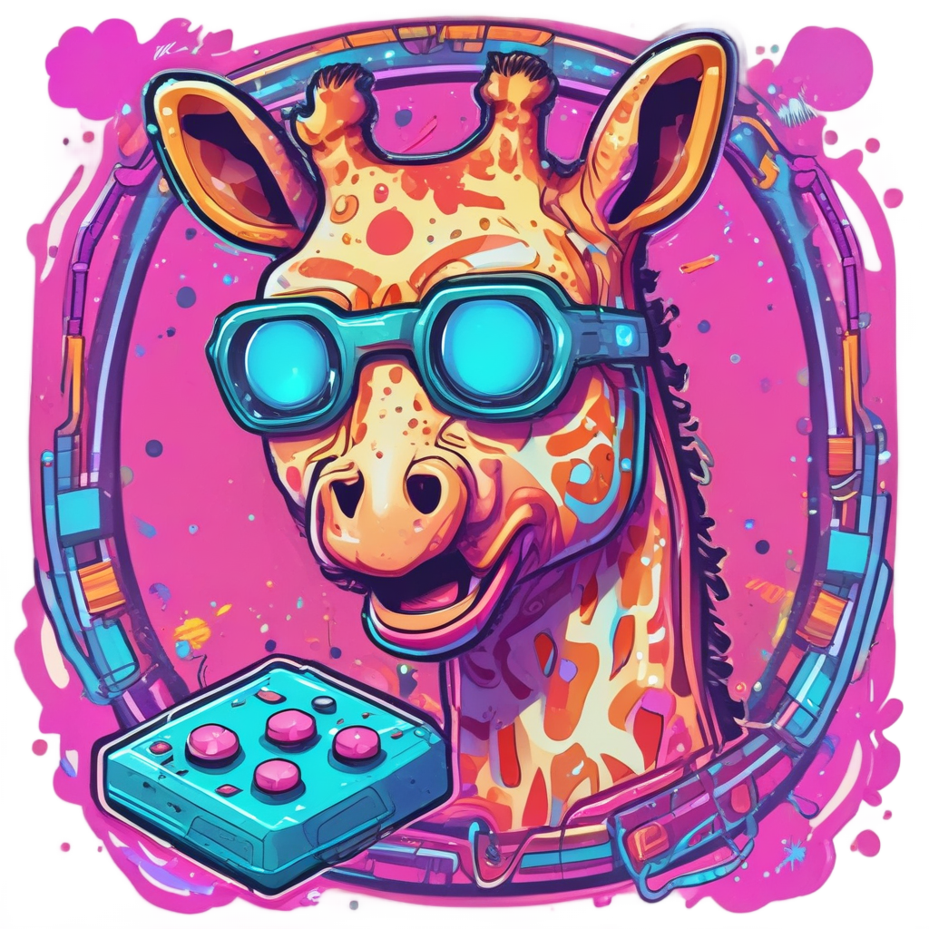 Neon Retro Gamer — safari nursery stickers