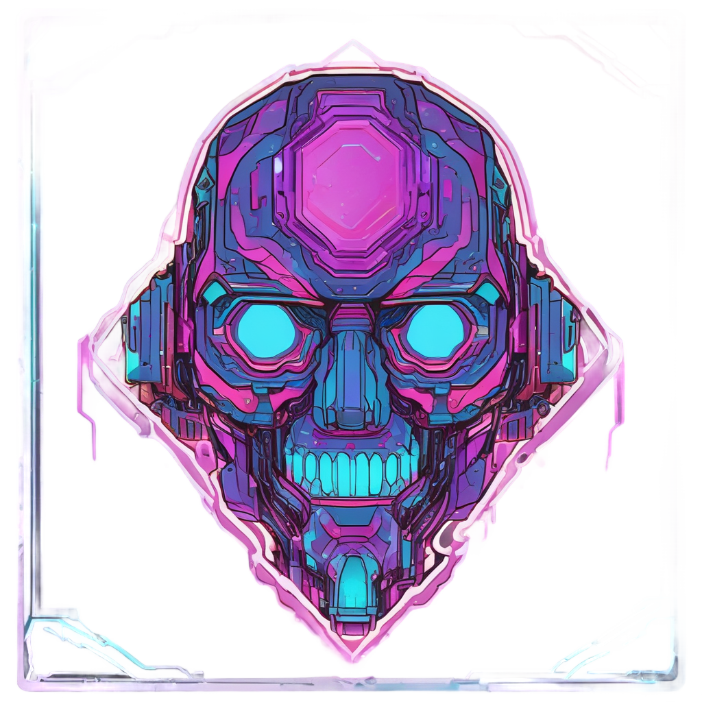 Neon Robot Hazard — warning signage stickers