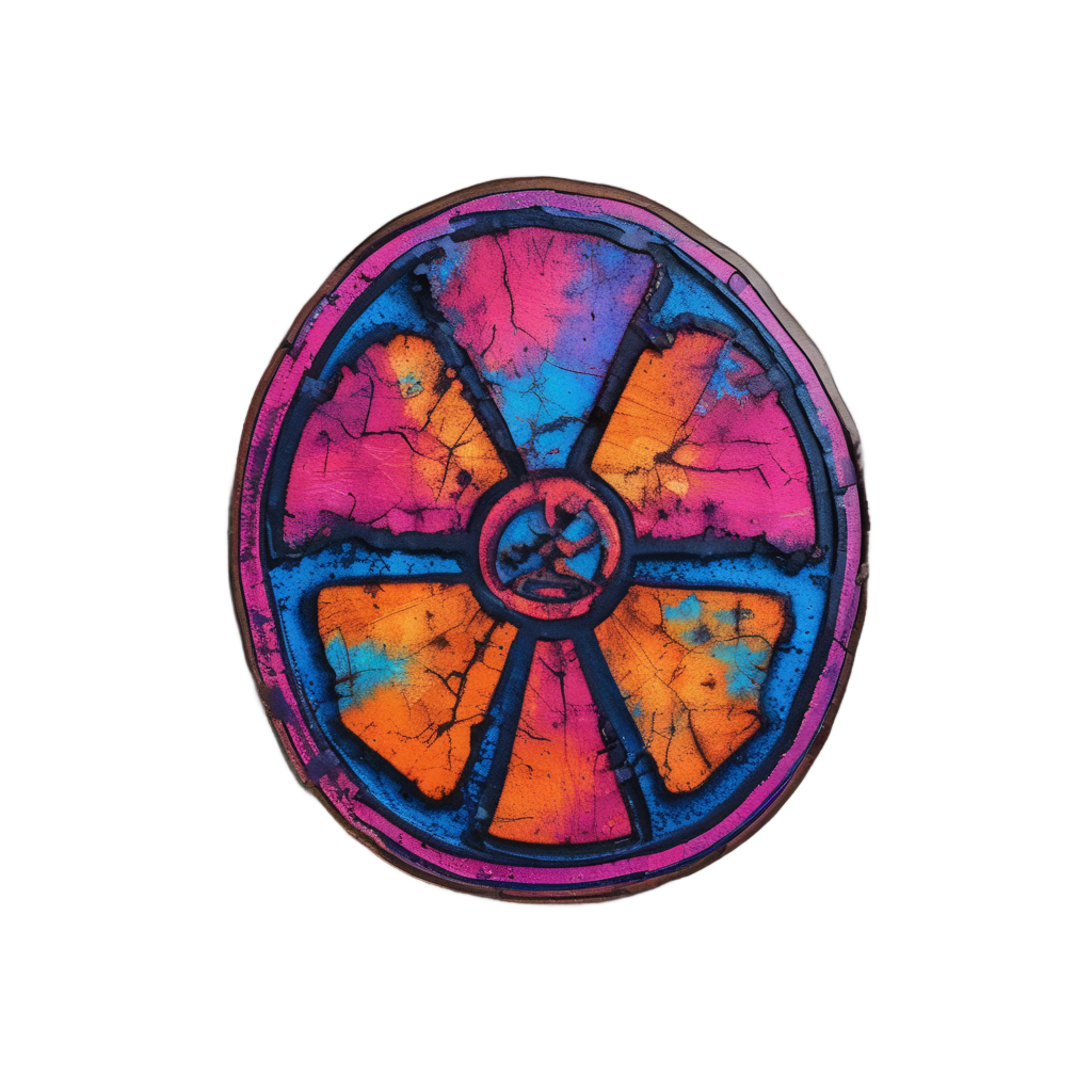 Neon Rusted Warning Glow — radioactive stickers
