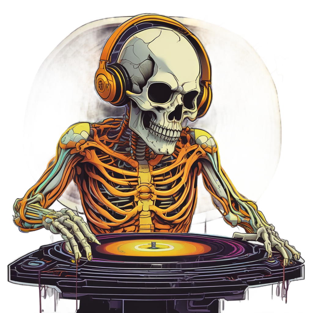 Neon Skull DJ — music stickers