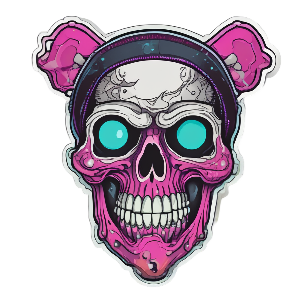 Neon Skull Eyeball — horror stickers