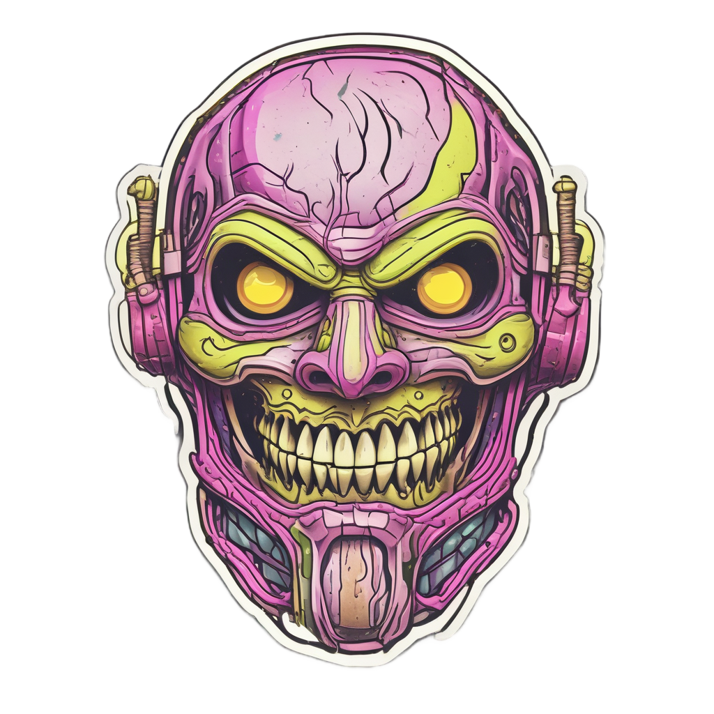 Neon Smile Trickster — horror stickers