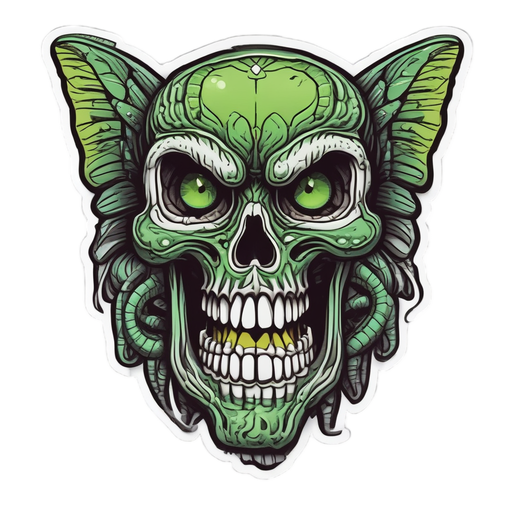 Neon Snake Entwined — spooky stickers