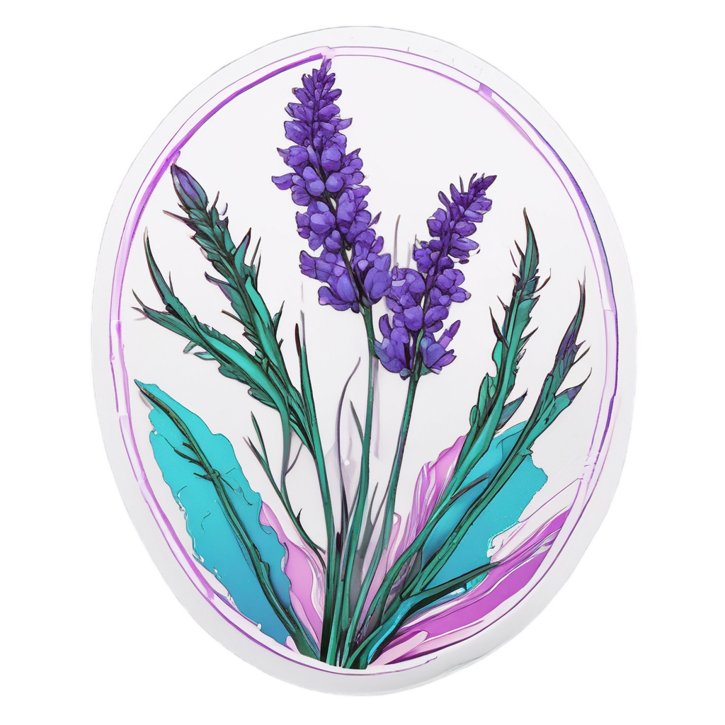 Neon Sprig in Wind — single stem stickers