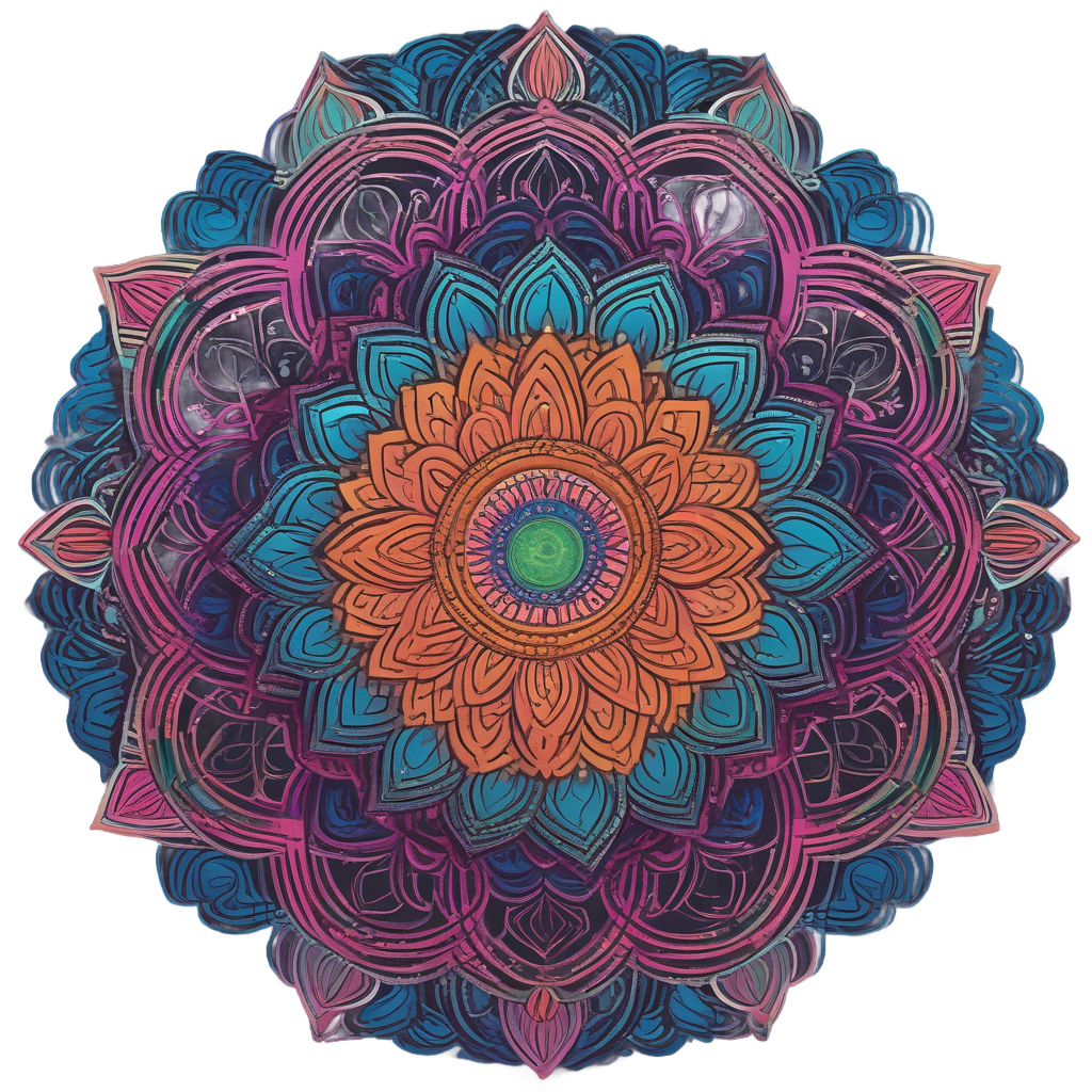 Neon Sun Lotus — boho nursery stickers