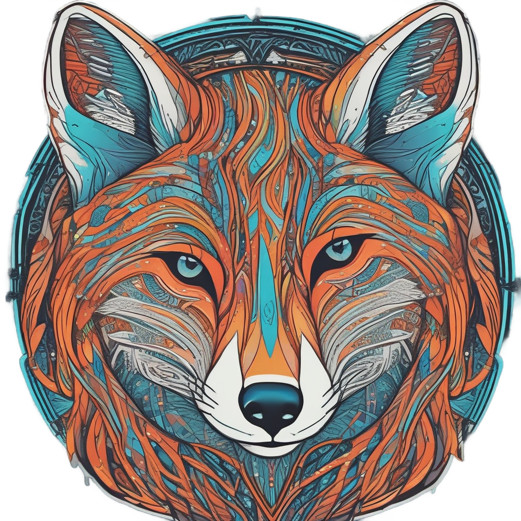 Neon Tribal Fox — woodland nursery stickers