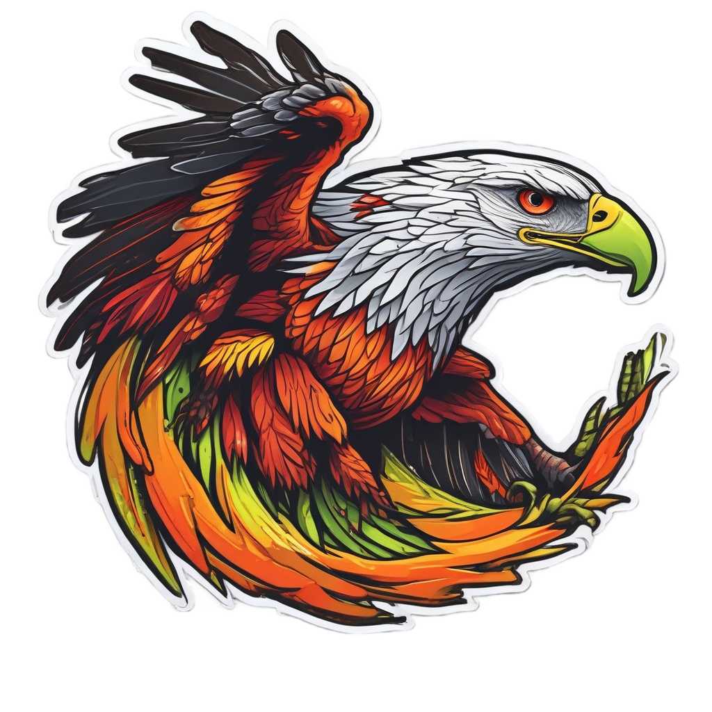 Neon Warrior Dive — birds stickers