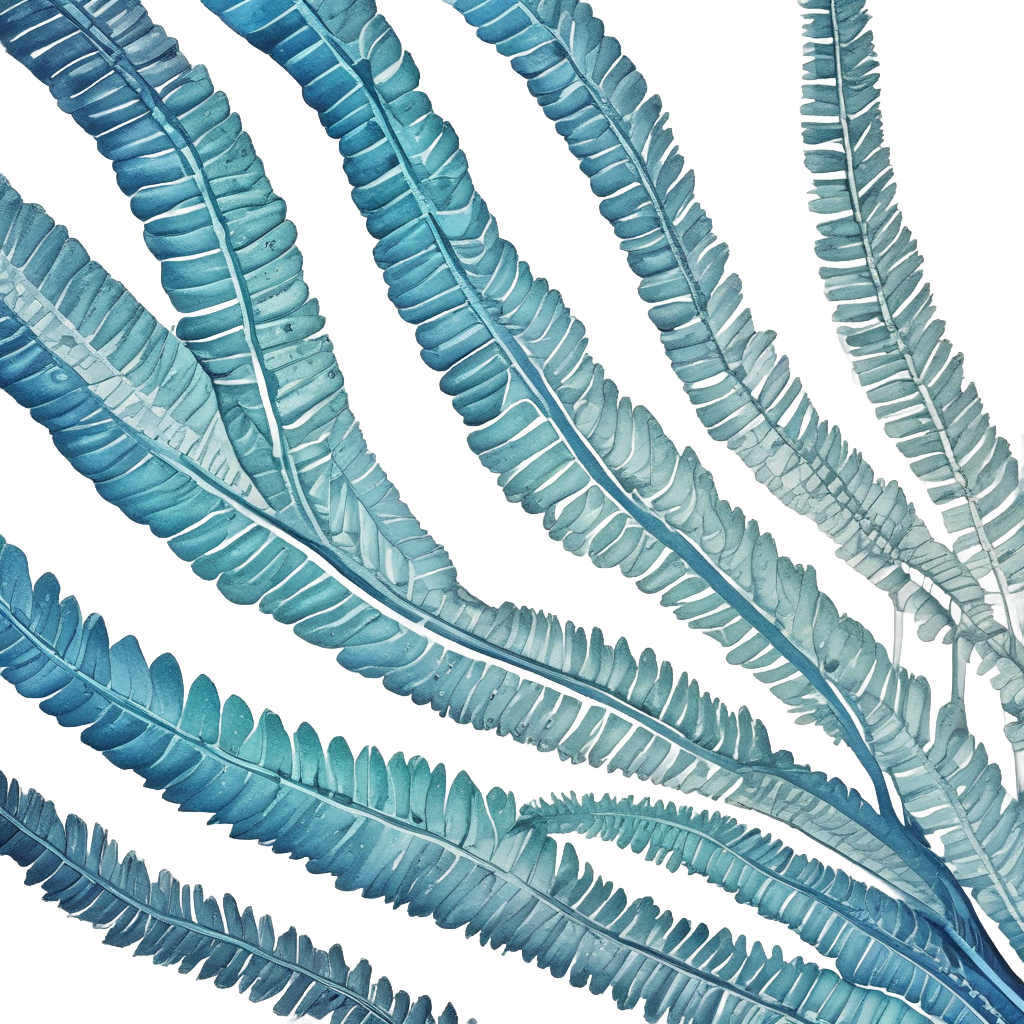 Neon Wave Fern — line botanical stickers