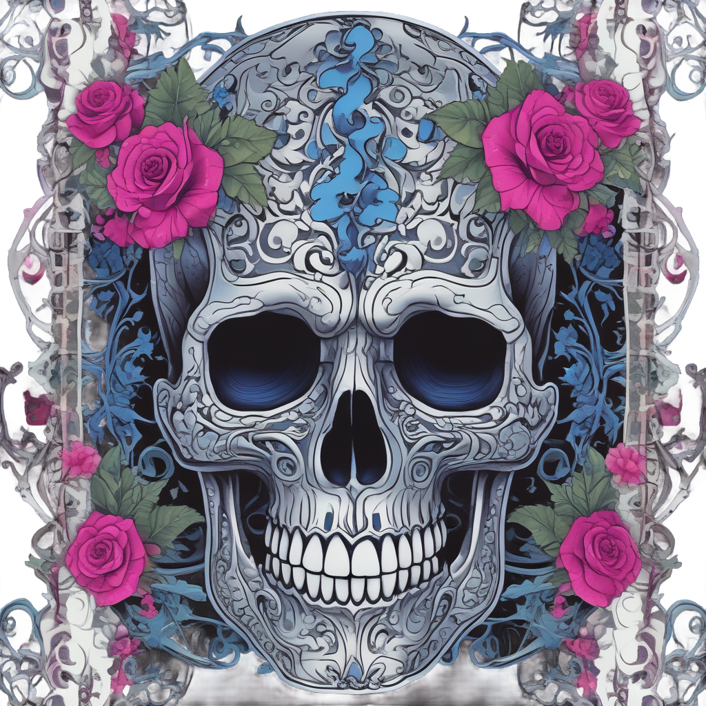 Nightshade Bloom — floral skull stickers