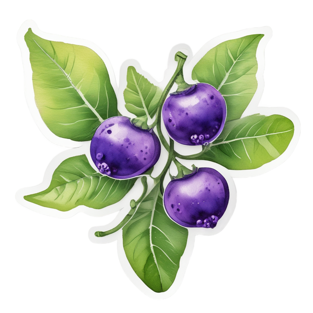 Nightshade Sprig with Musical Note — music stickers
