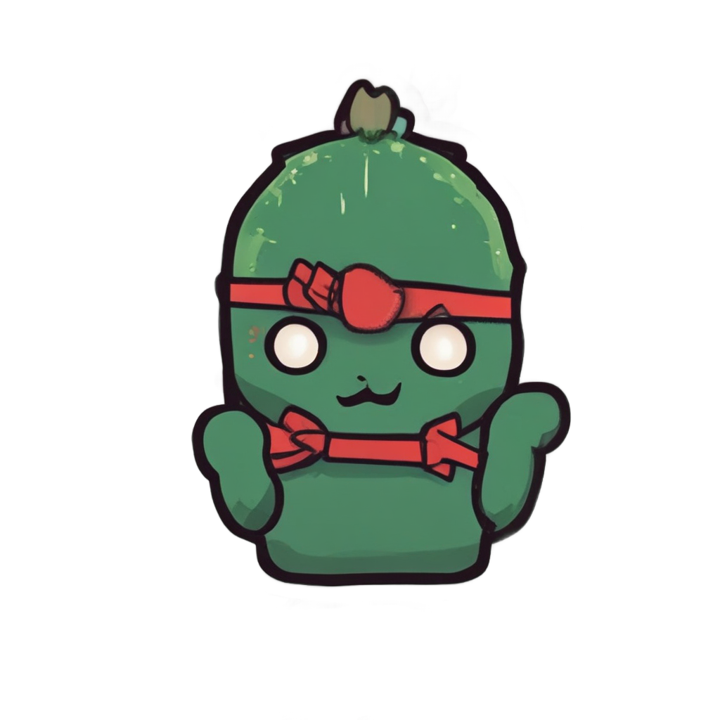 Ninja Cactus with Mask — boho nursery stickers