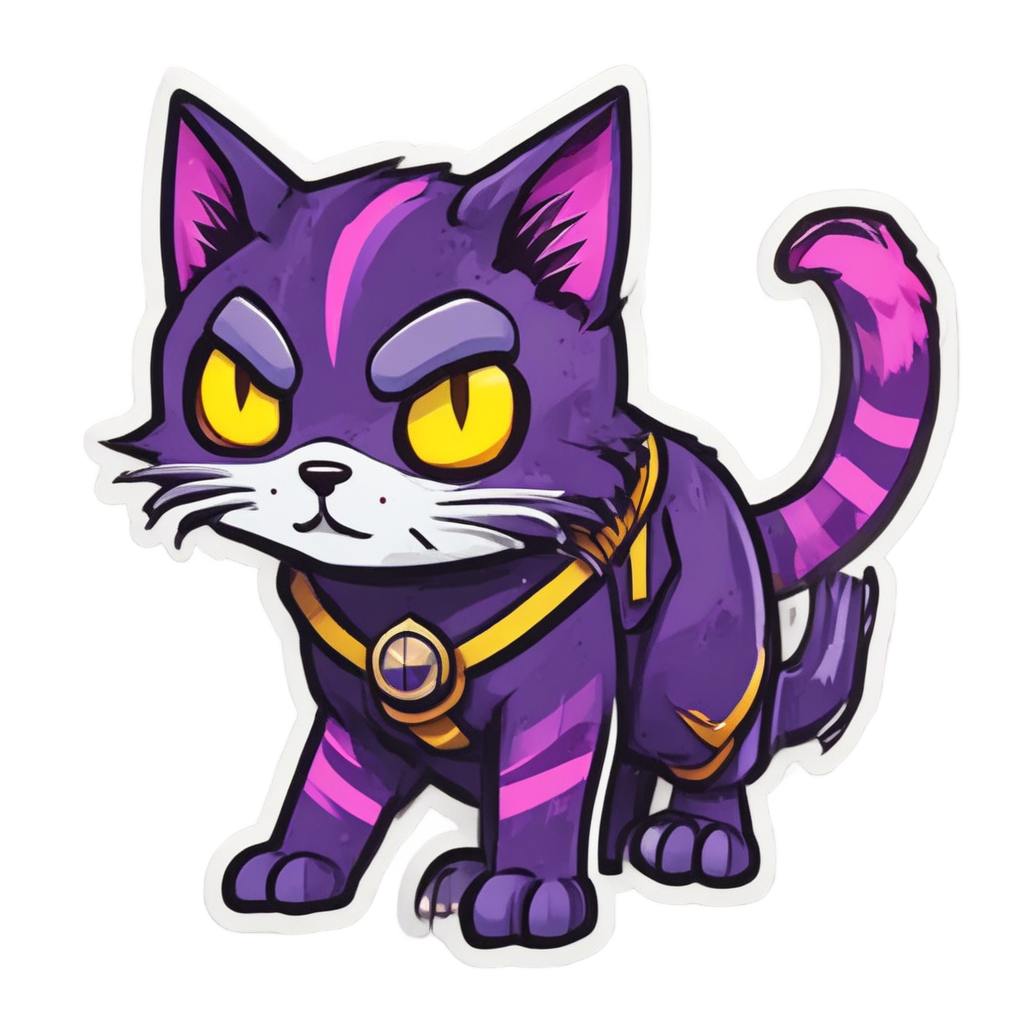 Ninja Neon Tabby — cats stickers