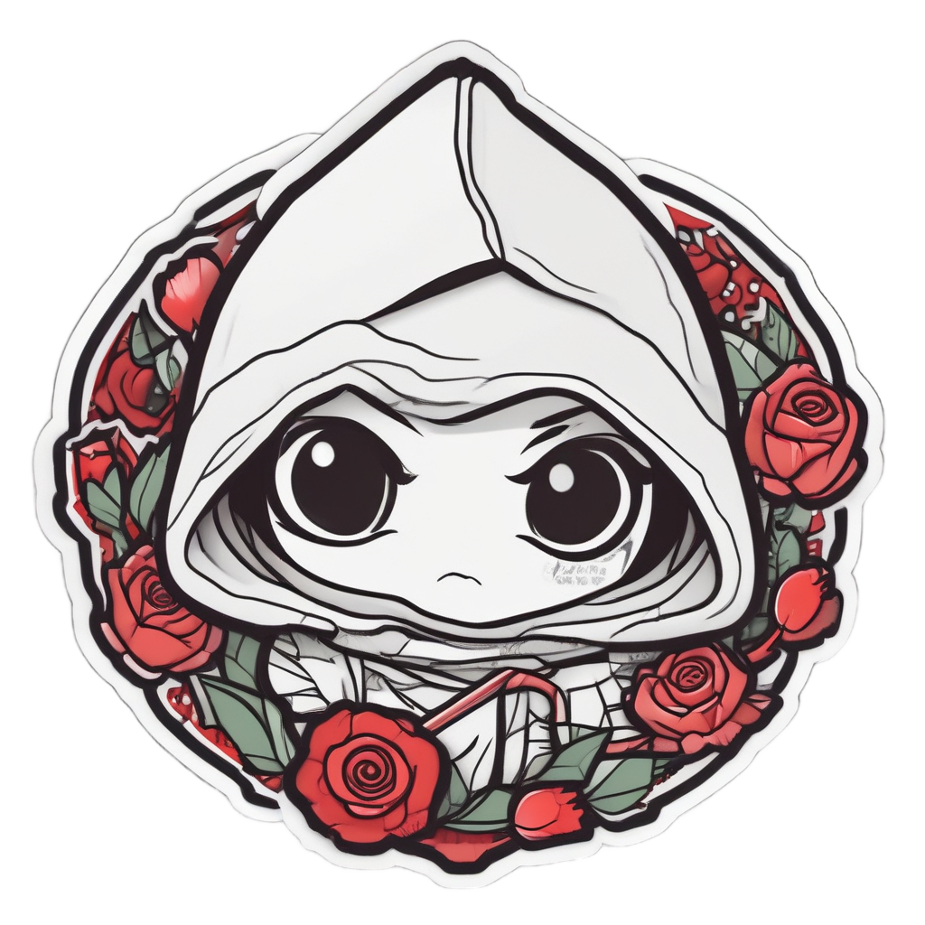 Ninja Rose Stealth — line botanical stickers