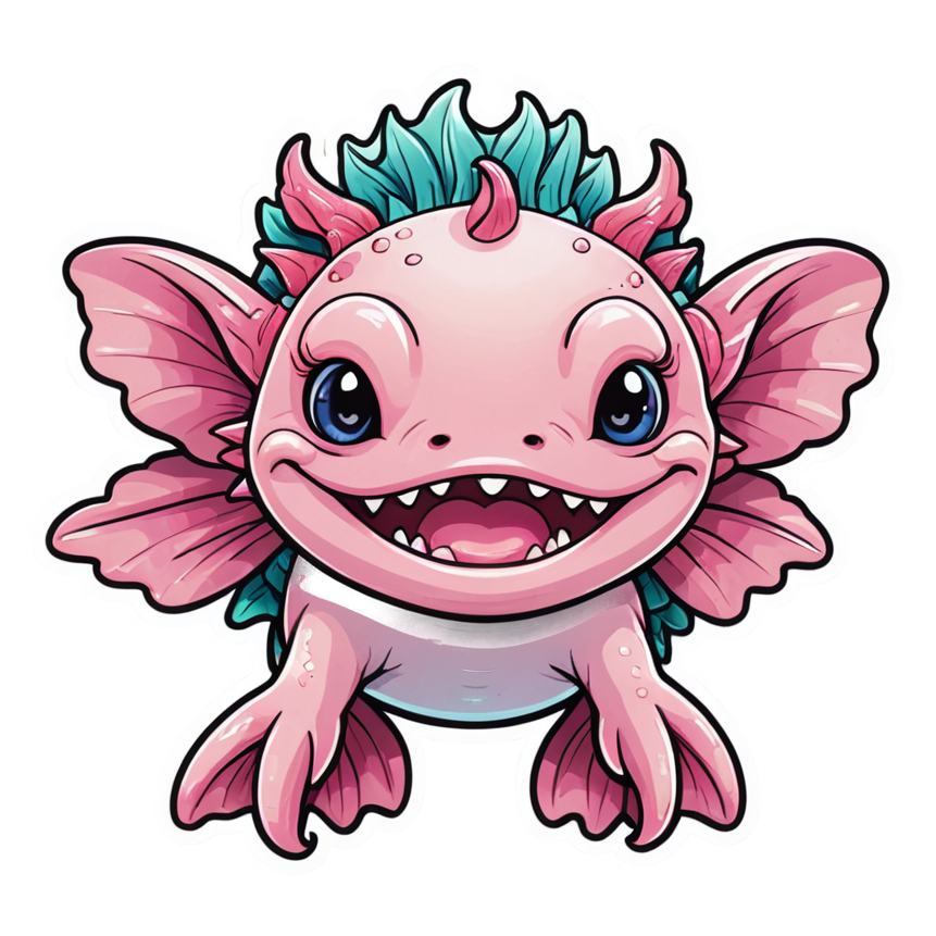 Axolotl (holographic) — ocean stickers