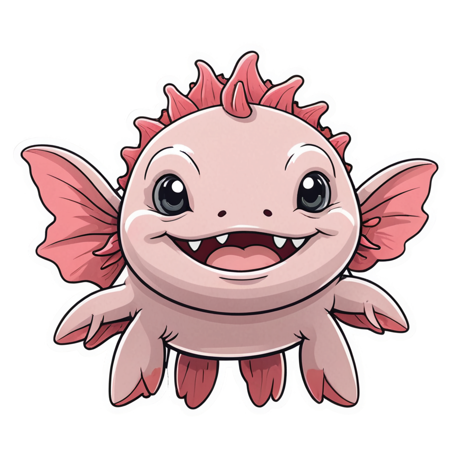 Axolotl (lineart) — ocean stickers
