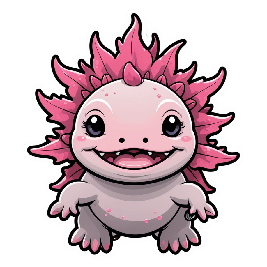 Axolotl (neon) — ocean stickers