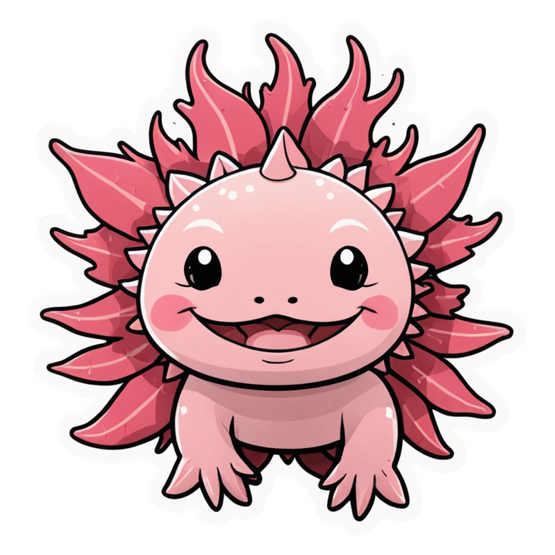 Axolotl (papercut) — ocean stickers