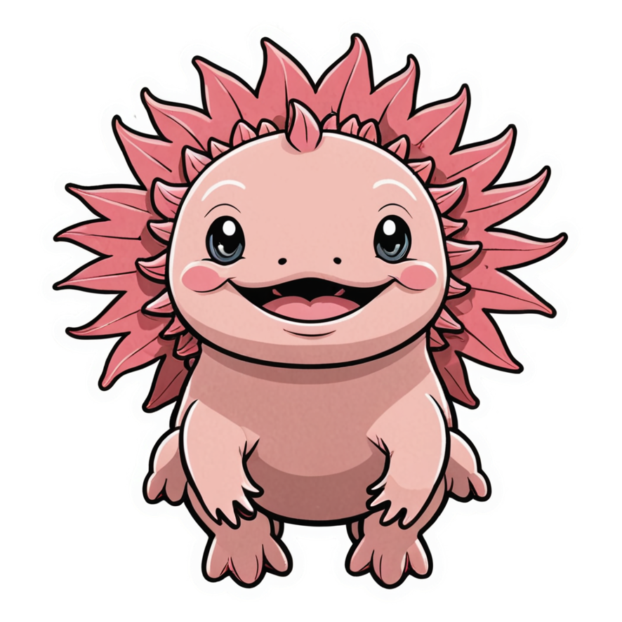 Axolotl (retro) — ocean stickers