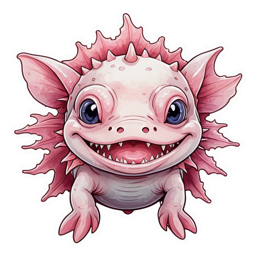 Axolotl (watercolor) — ocean stickers