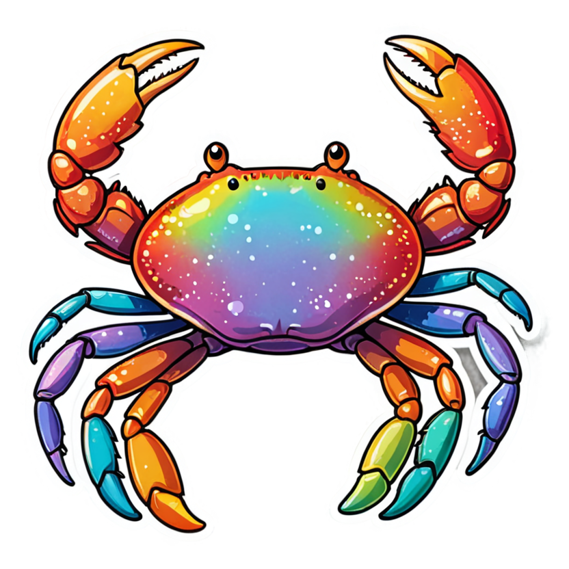 Tiny Crab (holographic) — ocean stickers